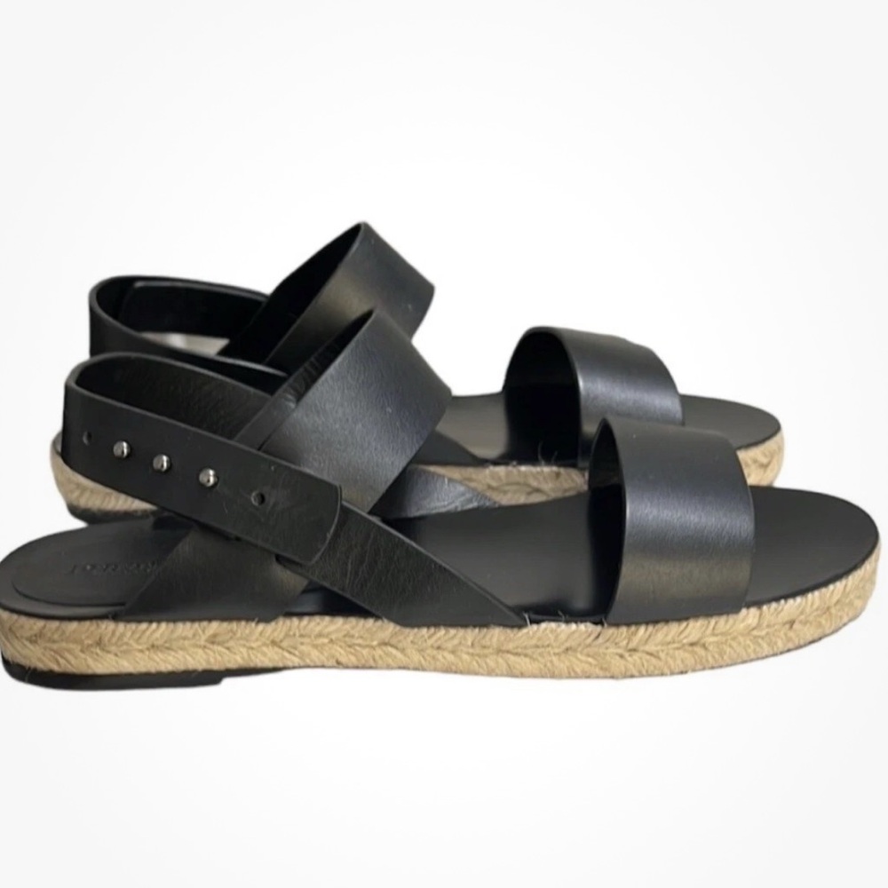 Jenni Kayne Sunday Leather Espadrille Sandals in Black new never worn